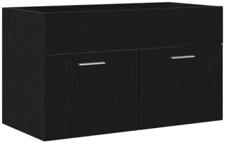 vidaXL Waschbecken-Schrank mit Tür Schwarze Eiche 90 x 38.5 x 46 cm 862530