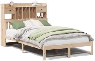vidaXL Massivholzbett mit Regal ohne Matratze 135x190 cm Kiefer 3322331