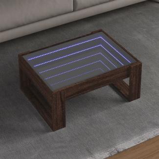 vidaXL Couchtisch mit Infinity-LED Braun Eichen-Optik 70x53x30 cm 847636