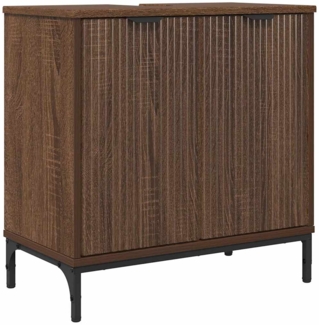vidaXL Badezimmer Waschbecken Schrank Braune Eiche 60,5 x 33,5 x 61 cm 883421