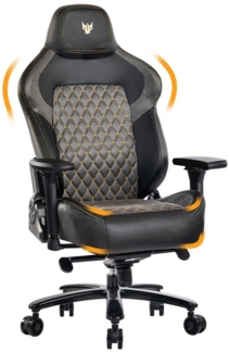 SeedWave Gaming-Stuhl 200kg Chefsessel Bürostuhl mit 155° Verstellbare Rückenlehne, Bürostuhl mit 4D-Armlehne,Wippmechanik und Flügel-Design Rückenlehne