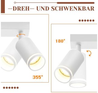 Nettlife Deckenstrahler Schwarz Schwenkbar Modern Wandstrahler Innen Metall Deckenlampe GU10, Schwenkbar 355°, ohne Leuchtmittel, für Flur Wohnzimmer Küche Schlafzimmer