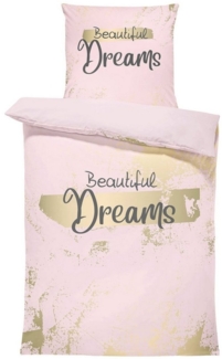 One Home Bettwäsche Beautiful Dreams, Mikrofaser, 4 teilig, Glamour und Glitzer gold