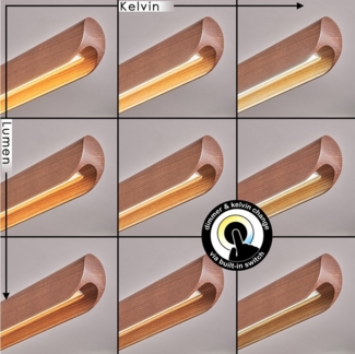 hofstein Pendelleuchte dimmbare Pendellampe aus Metall/Holz/Kunststoff in Schwarz/Dunkelbraun, ohne Leuchtmittel, HängeRetro mit Holzbalken und Touchdimmer, CCT, max. 170 cm