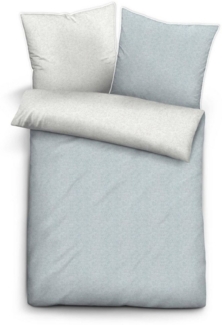 biberna Melange-Flanell Bettwäsche 0840500 MELANGE UNI, ciel, 1x 155x220 cm + 1x 80x80 cm