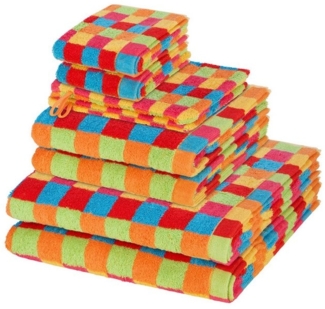 Cawö Handtuch Set Lifestyle, Walkfrottee (Spar-Set, 8-St), 2 X Wasch- 2 X Gäste- 2 X Dusch- 2 X Handtuch im Set - Baumwolle