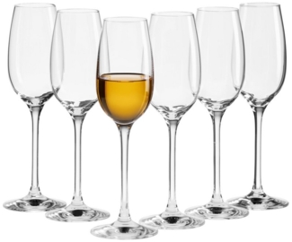 Digestif-Glser aus hochwertigem Kristall 13 cl im 6er Set, elegante Kristallglser mit Stiel fr Grappa, Tequila, Schnaps, Likr, Sherry usw. in Nosing Kelch Form