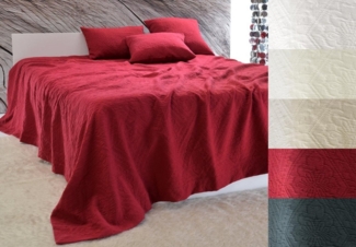 Wohnen und Accessoires GmbH & Co. KG Bettüberwurf Tagesdecke "Faro" Blumenreliefs