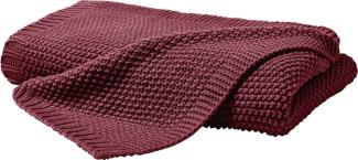 Hahn Primera Strickdecke Kuscheldecke Perlmuster 130x170 cm marsala 545001-229