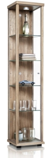 K-Möbel Glasvitrine C1014 (Glasvitrine (176x37x33 cm) mit 1 Glastür) Glasvitrine stehend