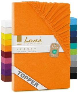 Lavea Spannbettlaken Maya, in Gr. 60x140, 90x200, 120x200, 140x200, 180x200 oder 200x220 cm, Baumwolle, Gummizug: rundum, (1 Stück), Jersey Spannbetttuch für Topper, Boxspring- und Wasserbetten