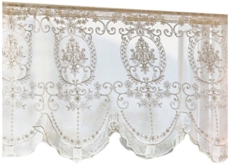 Refttenw Gardine Kurzgardine,Spitzenvorhänge, Retro-Stil bestickte Tüllvorhänge