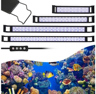 Clanmacy LED Aquariumleuchte 35-105cm LED Aquarium-Beleuchtung, Länge verstellbar, Energiesparend, 20W für 75-90cm aquarium