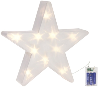 IC Winterworld LED Stern Weihnachtsstern mit 3D Hologramm-Effekt, mit 10 LED Sternen beleuchtet, warm-weiß, mit 10 LED Sternen beleuchtet, batteriebetrieben, kabellos