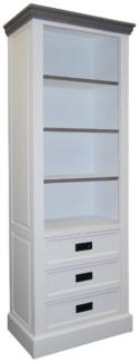 Casa Padrino Landhausstil Bücherschrank Weiß / Grau 68 x 39 x H. 180 cm - Landhausstil Möbel