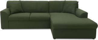 DOMO Collection Topper, Ecksofa mit Schlaffunktion, Webstoff grün 245 x 155 cm