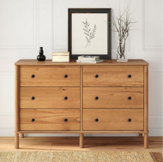 IDIMEX Kommode APOANA, Sideboard mit 6 Schubladen aus Massivholz skandi Eiche farben