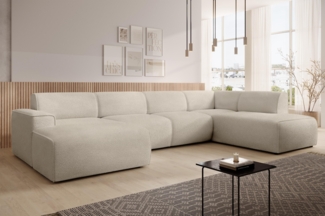 AX LIVING XXL Sofa U Form Didim Creme 415cm breit modern & großzügig R