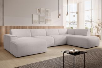 AX LIVING XXL Sofa U Form Didim Creme 378cm breit modern & großzügig R