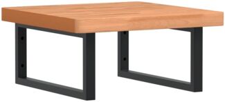 Waschbeckenregal, Badregal Wandmontage Stahl und Massivholz Buche de7373