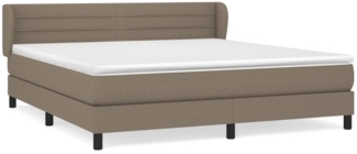 vidaXL Boxspringbett mit Matratze Taupe 180x200 cm Stoff 3126345