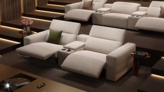 Sofanella Kinocouch LENOLA Stoffsofa Homecinema 2-Sitzer in Weiß S: 230 Breite x 109 Tiefe