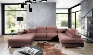 Eltap Eduardo Ecksofa (Kronos 29) Seite rechte, Rosa, 205 x 88 x 337 cm
