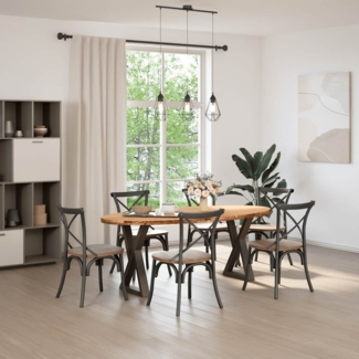 vidaXL Esstisch Hellbraun 200x100x74 cm Massivholz Eiche Oval 3305341