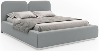 Selsey 'Comoves' Polsterbett 160x200 mit Veloursbezug, LED, Bettkasten und Lattenrost Grau