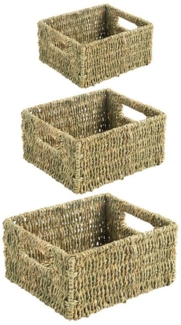 IDIMEX Aufbewahrungskorb CABO (Set), Aufbewahrungsbox 3er Set geflochten aus Seegras praktischer Organizer