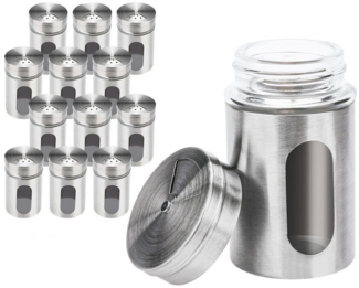 Clanmacy Gewürzständer 12/24er Gewürzglas Set, Glas mit Sichtfenster & 3 -größen, (Set, 12-tlg)