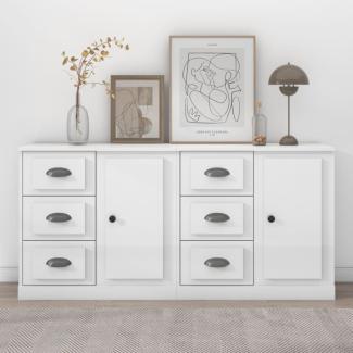 vidaXL Sideboards 2 Stk. Hochglanz-Weiß Holzwerkstoff 3185225
