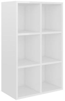 vidaXL Bücherregal/Sideboard Hochglanz-Weiß 66x30x98 cm Holzwerkstoff 800348