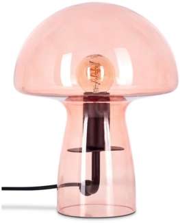 hofstein Tischleuchte Tischlampe aus Metall/Glas in Schwarz/Rosa, ohne Leuchtmittel, mit Glasschirmen (18cm) u. An/-Auschalter, 1x E14, ohne Leuchtmittel