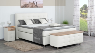 Meisterbetten Boxspringbett Lago 160x220 in KL-White, Matratzenbezug Nano, Ergoflex-Topper