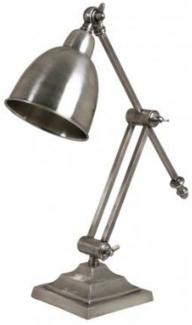 Casa Padrino Tischleuchte Antik Silber 14 x 14 x H 46 cm - Leuchte - Schreibtischleuchte - Büroleuchte