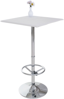 Bartisch Chicago mit Fußablage, PVC, quadratisch 110 x 63 x 63 cm weiß