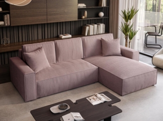 Beautysofa Ecksofa mit Schlaffuntion PARYS, mit Bettkasten und universelle Ottomane, Flappbar im modernen Design