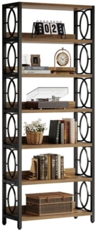 Tribesigns Bücherregal Vintage Standregal, 6-Tier freistehende Display Regal mit Metallrahmen