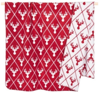 pad Decke Canada Hirschköpfe Rot (150x200 cm) 11514-Q40-1520