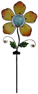 Luna24 simply great ideas. LED Solarleuchte Gartenstecker Solar Blume, Gartenbeleuchtung, Echtglas, gelb, Solar Gartenstecker Blume in gelb