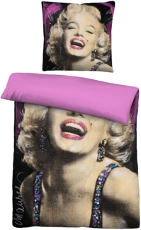SID MAURER Mikrofaser Bettwäsche 0561802 MARILYN MONROE PINK, natur, 1x 155x220 cm + 1x 80x80 cm