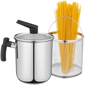 Navaris Dampfgareinsatz 3,4L Pasta Multi-Kochtopf - Integriertes Abtropfsieb & Frittierkorb, (1-tlg)