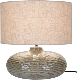 Tischleuchte mit Lampenschirm, Keramik, grün