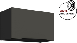 Küchen Hängeschrank 60 cm ARIA Graphite ultra matt + Schwarz matt, hochwertige Fronten mit Anti Fingerprint Beschichtung Küchenzeile Küchenblock