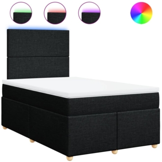 vidaXL Boxspringbett mit Matratze Schwarz 120x200 cm Stoff 3293542