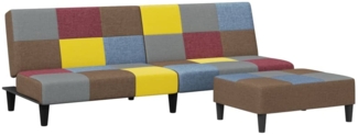 vidaXL Schlafsofa 2-Sitzer mit Fußhocker Patchwork Stoff 3258121