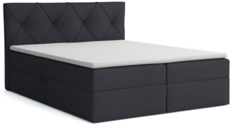 Deine Möbel 24 Boxspringbett CARLO Boxbett Polsterbett Komplettbett Velours Samt (inkl. Bonellfederkern-Matratze H3, 3-St, Beige Grau Hellgrau Dunkelgrau Anthrazit), inkl Topper Bettkästen 120x200 140x200 160x200 180x200 200x200