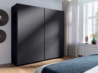 AX LIVING Kleiderschrank Grau 200 cm – Adelna Schrank ohne Spiegel