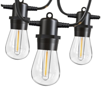 Quntis Lichterkette Außen S14 Glühbirnen Lichterkette, Outdoor Weihnachten Licht Deko, 30-flammig, Retro für Balkon/Garten/Camping/Ostern